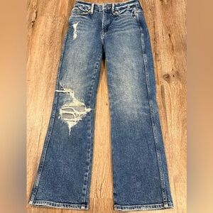 Good American Blue Distressed Flare Jeans size 0/25